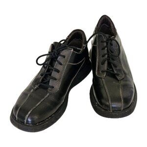 Brown Shoe Mens US 10 Black Salerno Leather Lace Up Italy Thick Rubber Sole